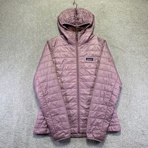 Patagonia Jacket Womens M Pink Nano Puff Quilted Primaloft Hooded Lightweight